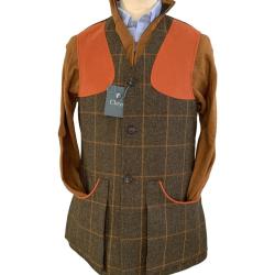 Gilet tweed Moorland orange occhre - XS