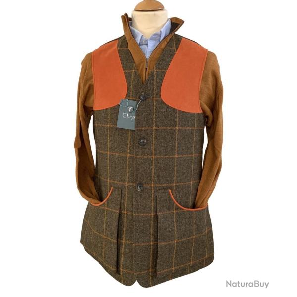 Gilet tweed Moorland orange occhre - 3XL