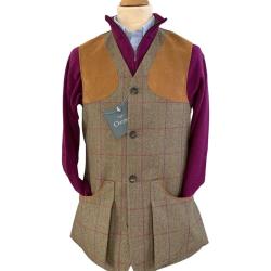 Gilet tweed Moorland pink red - S