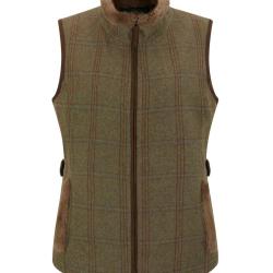 Gilet zipp&eacute; en tweed Femme Compton - Laurel - Alan Paine - Kaki / 36