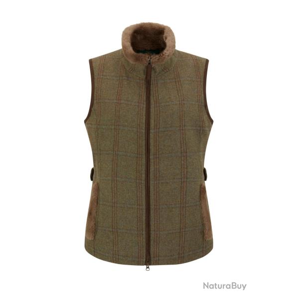 Gilet zipp� en tweed Femme Compton - Laurel - Alan Paine - Kaki / 42