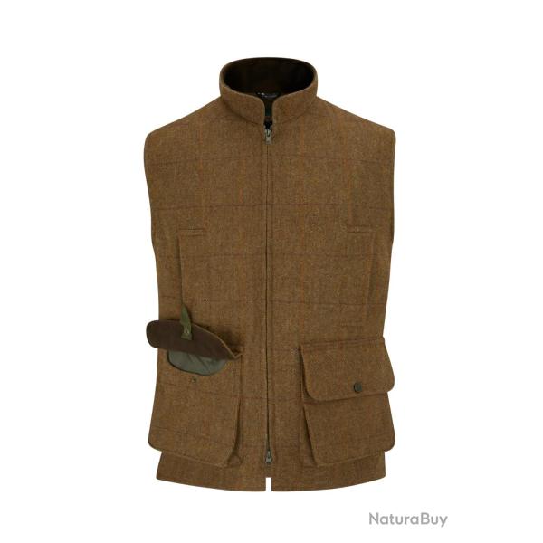Gilet zipp� en tweed Rutland - Birch - Alan Paine - M / Marron