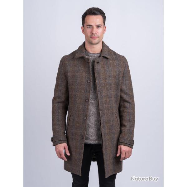 Manteau 3/4 tweed horse brown - 58