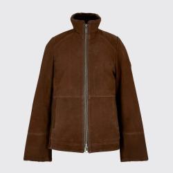 Manteau en cuir doubl&eacute; sherpa Homme Merriman - Walnut - Dubarry of Ireland - 2XL / Marron
