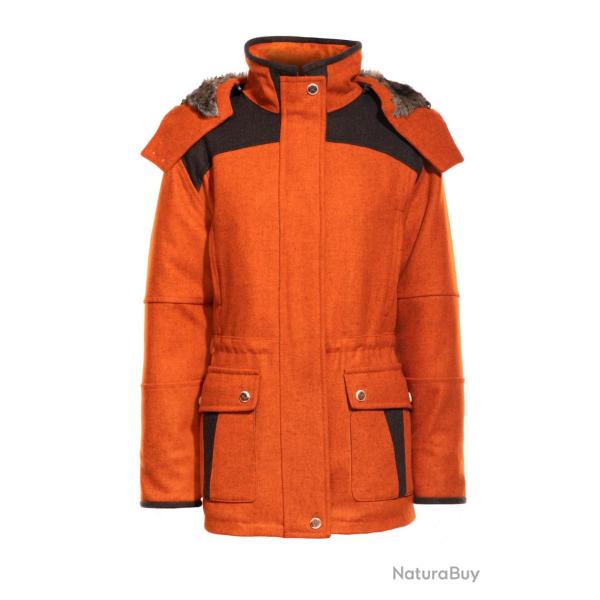 Manteau prestige loden orange chin� femme - 42