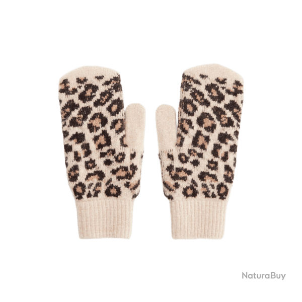 Moufles l�opard camel