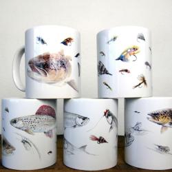 Mugs p&ecirc;che &agrave; la mouche - Pack de 5