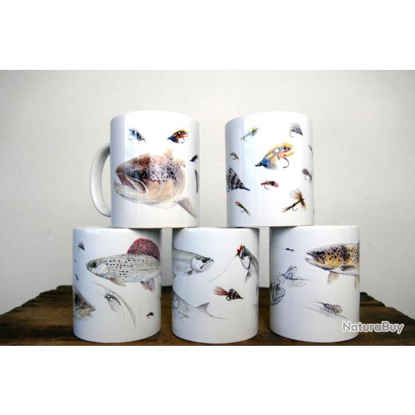 Mugs p�che � la mouche - Pack de 5