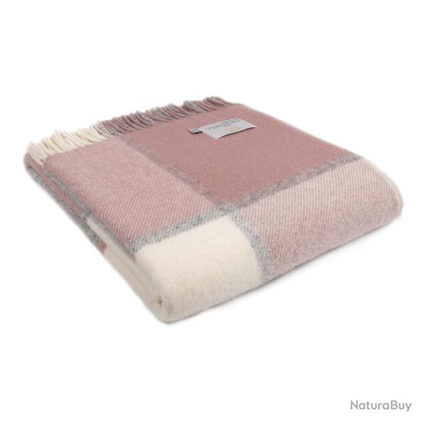 Plaid block check charcoal dusky pink