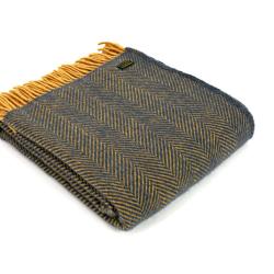 Plaid lifestyle herringbone Navy/mustard