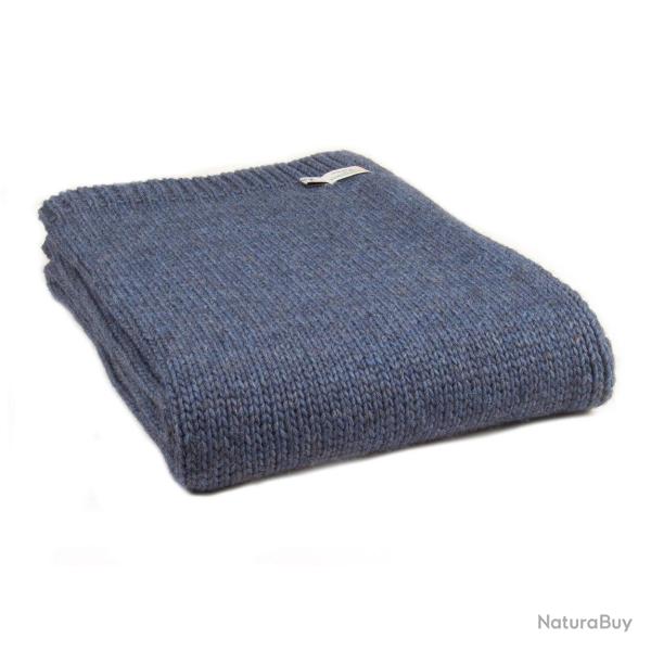 Plaid tricot� alpaga 6 coloris - Bleu