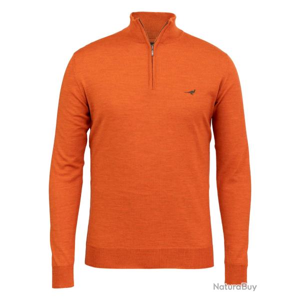 Pull 1/4 de zip en laine m�rinos Norfolk - 5 coloris - Laksen - 3XL / Orange