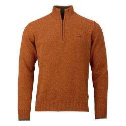 Pull brompton lambswool 1/4 ZIP - Terra / S