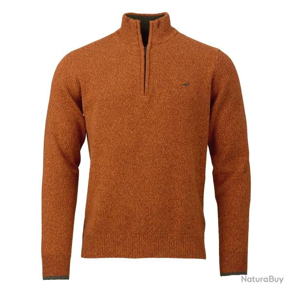 Pull brompton lambswool 1/4 ZIP - Terra / M