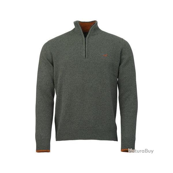 Pull brompton lambswool 1/4 ZIP - Forest / M