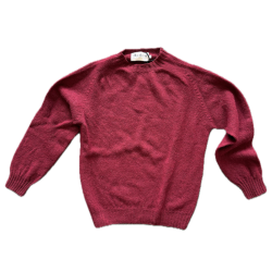 Pull col rond claret - L