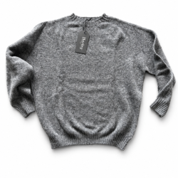 Pull col rond Homme - Basalt - Harley of Scotland - Gris / L