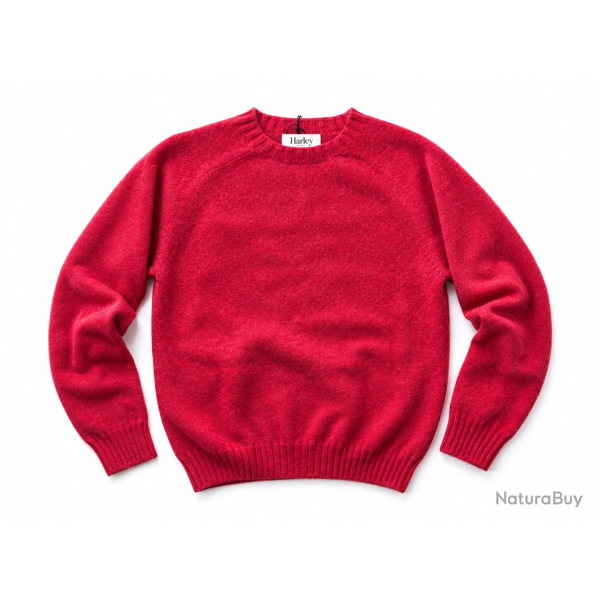 Pull col rond Homme - Damask - Harley of Scotland - L / Rouge