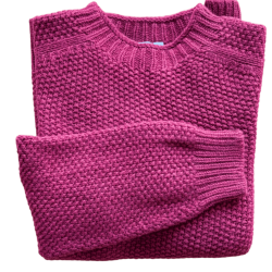 Pull col rond point de riz russet red - M
