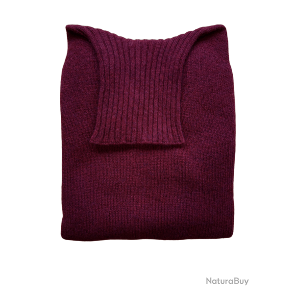 Pull col roul� claret - M