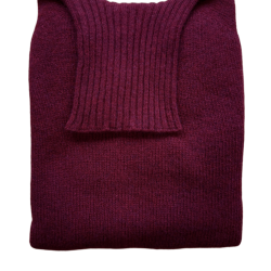 Pull col roul&eacute; claret - XL
