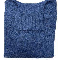 Pull col roul&eacute; denim - L