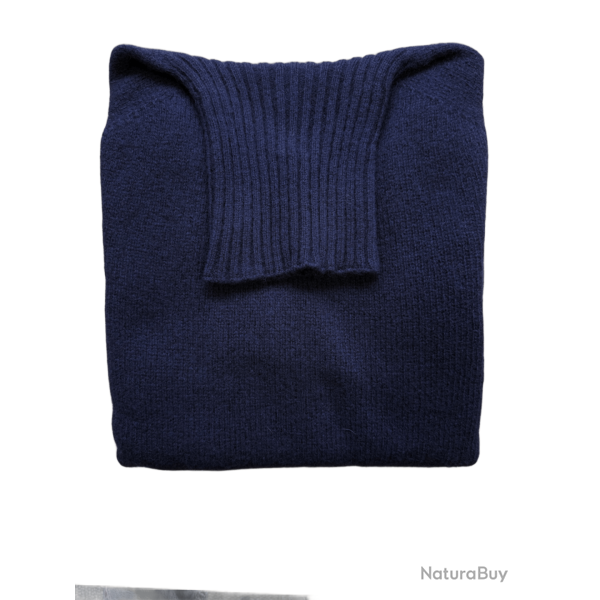 Pull col roul� navy - L