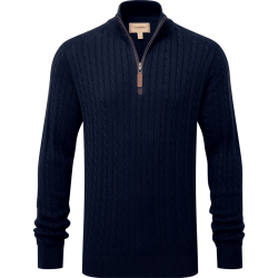 Pull coton cashmere Calton 1/4 zip 3 coloris - L / Wine