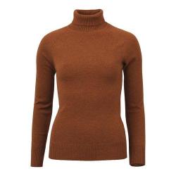 Pull femme col roul&eacute; KIT - Burnt orange / L