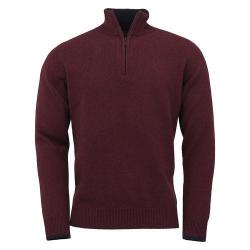 Pull lambswool brompton 1/4 ZIP - Burgundy / M