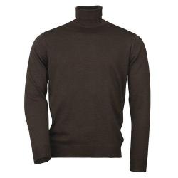 Pull merino col roul&eacute; easton - Chocolat / S