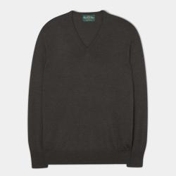 Pull merino Millbreck col V 4 coloris - S / Rust