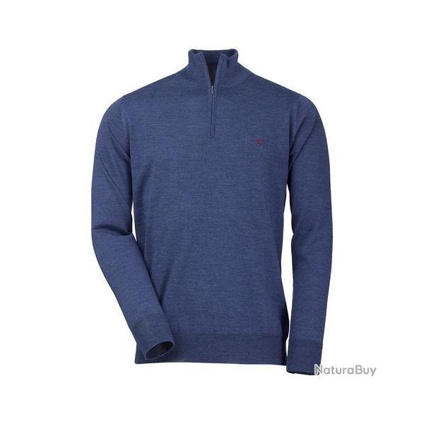 Pull m�rino norfolk 1/4 ZIP - Corn blue / M