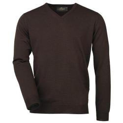 Pull merinos col v sussex - Chocolat / M