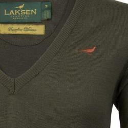 Pull m&eacute;rinos femme col v Camilla - Olive / L