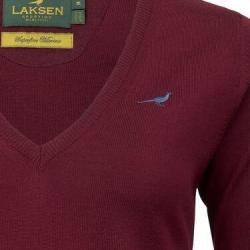 Pull m&eacute;rinos femme col v Camilla - Bordeaux / 2XL
