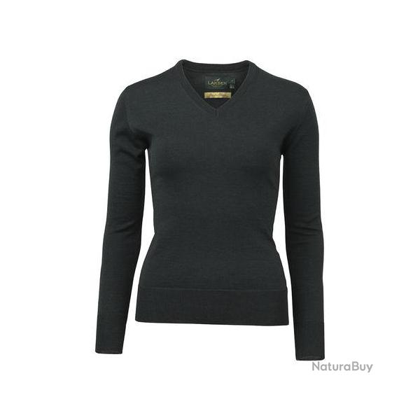 Pull merinos femme col V Carnaby olive - M / Olive