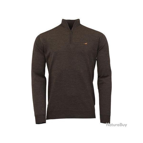 Pull m�rinos norfolk 1/4 ZIP - Brownie / 4XL