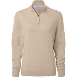 Pull Polperro femme 1/4 zip coton prima 2 coloris - 42 / Oat