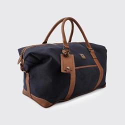 Sac week-end en coton cir&eacute; Brittas 2 coloris - olive
