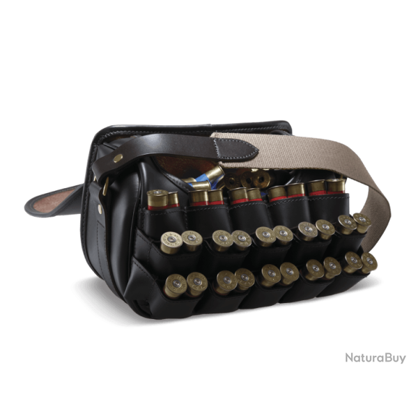 Sacoche distributeur � cartouches en cuir Byland - Dark Havana