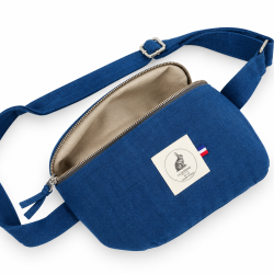 Sacs banane en lin Femme - 6 coloris - La Garenne - Bleu fonc&eacute; / Taille unique