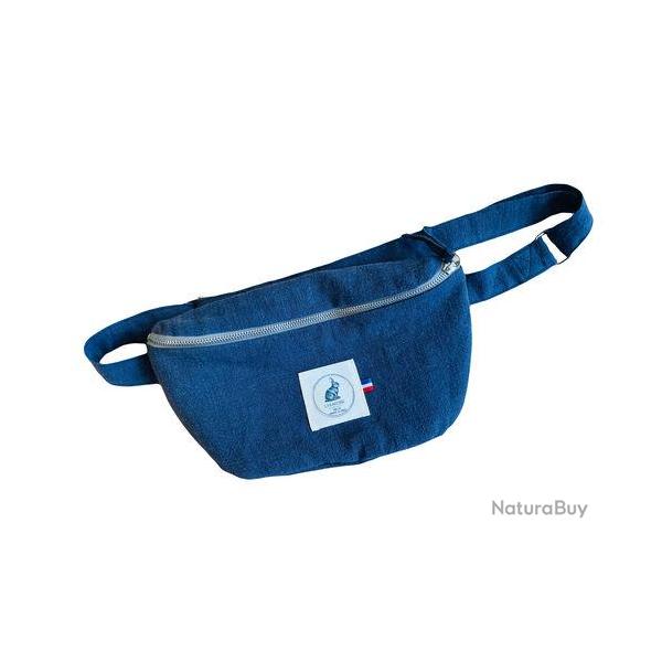 Sacs banane en lin 6 coloris - Bleu fonc�