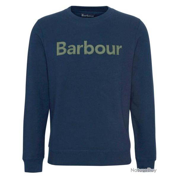 Sweat pique applique crew navy - M