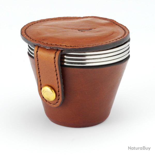 Tasses avec �tui cuir