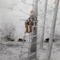 Tirage d'Art &laquo; Au poste &raquo; en Aquarelle - Thibault de Witte