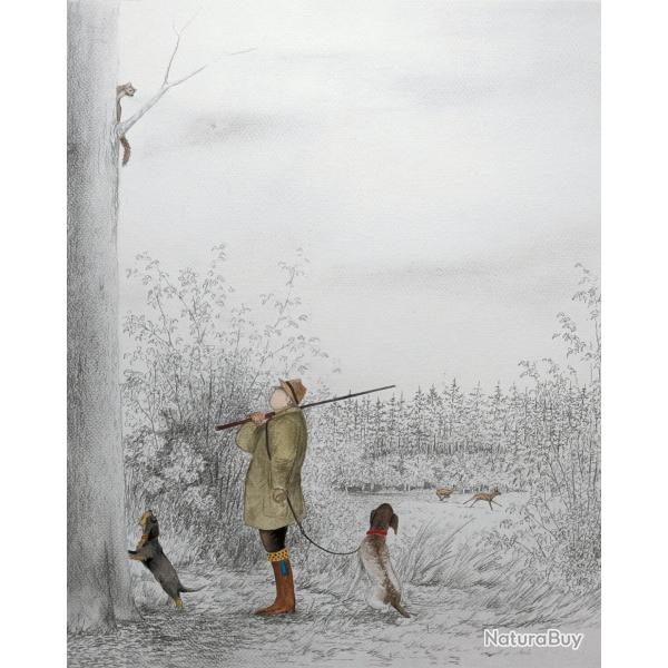 Tirage d'Aquarelle � Martre au ferme � - Thibault de Witte