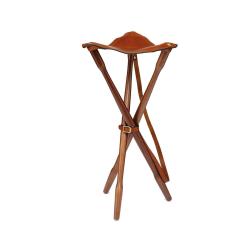 Tr&eacute;pied teak et cuir