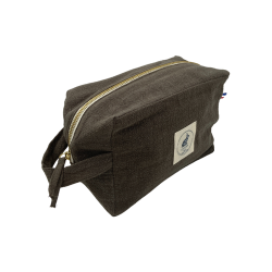 Trousse de toilette en lin - Kaki