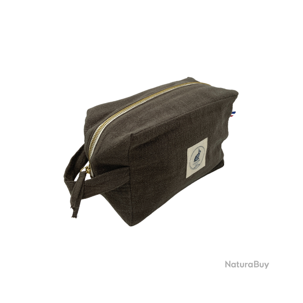 Trousse de toilette en lin - Kaki